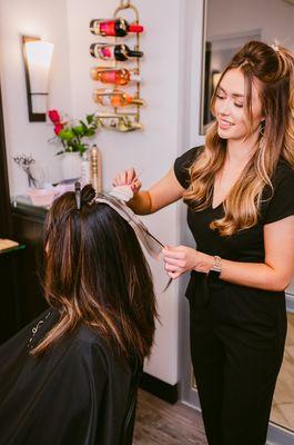 BE Salon specializes in color and extensions