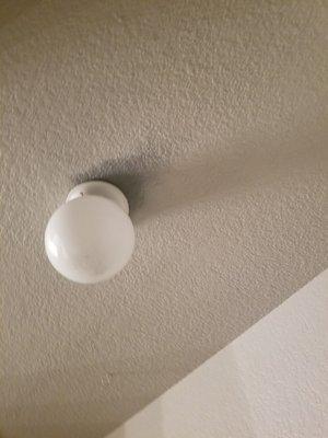 Not even painted around light fixture!