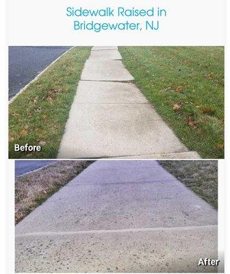 Lifting/Leveling and sealing joints at a sidewalk in Bridgewater, NJ