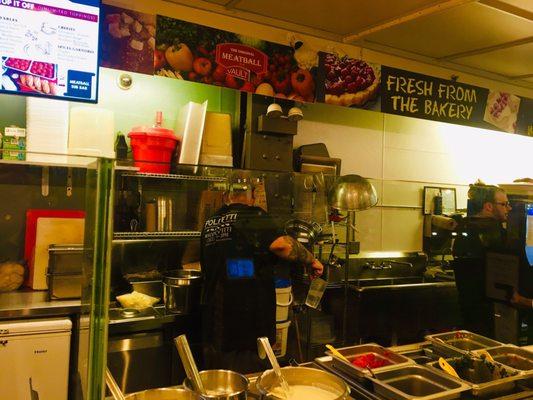 Pic of the meatball heaven station. The guy pictured has worked there forever and was super friendly- I will come back!