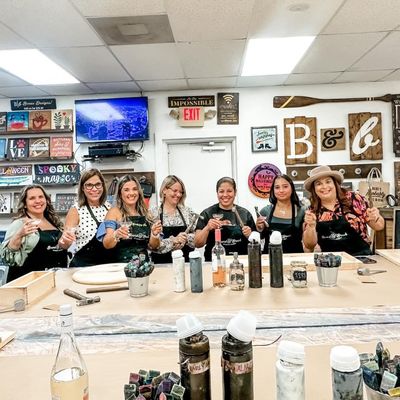 Private birthday party painting class at Board & Brush