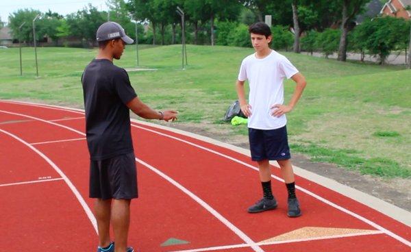 Speed work with a high school baseball player in Pontiac Illinois. Coats Performance Speed and agility Fairbury Illinois