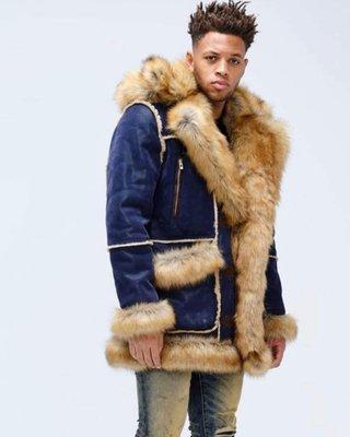 New Jordan Craig ASPEN SHEARLING JACKET (MIDNIGHT BLUE)