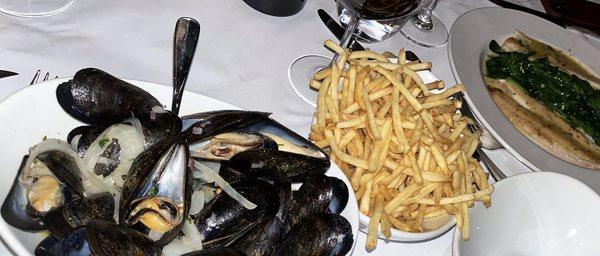 Moules frites and Dover Sole