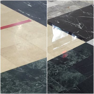 Marble floor restored.