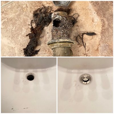 New sink drain install