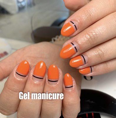 gel manicure oval shape