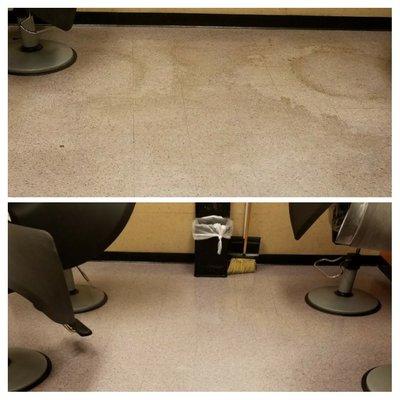 Before and After Sheet Vinyl floors