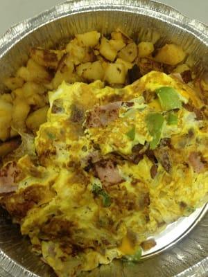 Western omelette with home fries