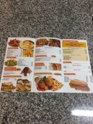 Easy to read menu