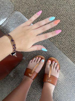 full set and pedicure