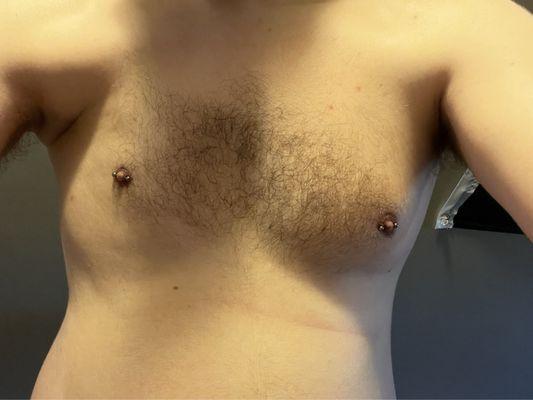 Pierced male nipples