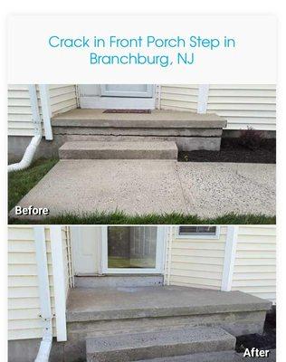 Lifting a concrete stoop in Branchburg, NJ