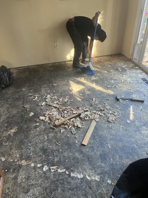 After removing the floor