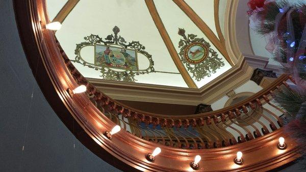 wall art on the interior of the courthouse dome