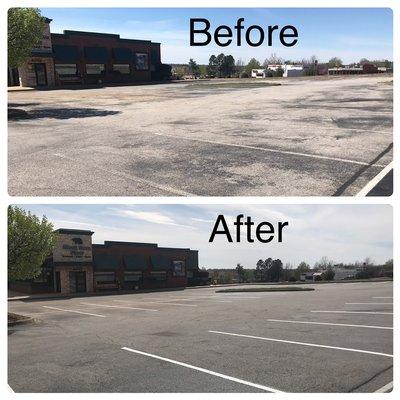 * Asphalt Sealcoating * Crackfilling * Line Striping & Stenciling For Parking Lots * Pothole Repair / Patching