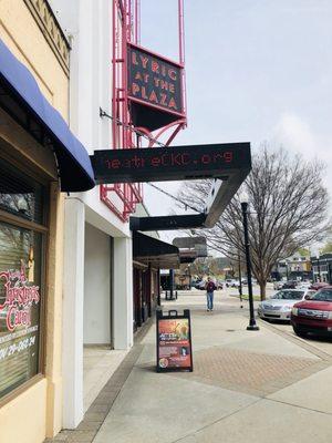 Lyric Theatre of OKC:  7 Apr 2019:  Outside Entrance w Sign for Musical, "Bright Star"