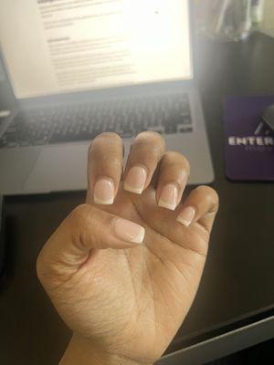 Short, SNS French manicure