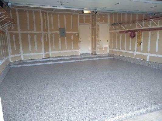 Whole garage view of "Dolphin" Granitex Epoxy.