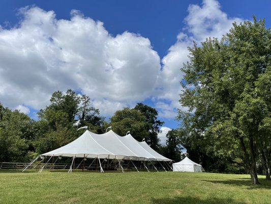 45x104 sailcloth wedding tent by Tents For Rent.