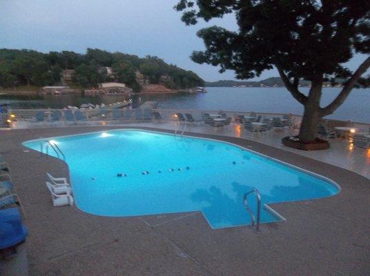 Wonderful views from the heated swimming pool at Bay Point Condos