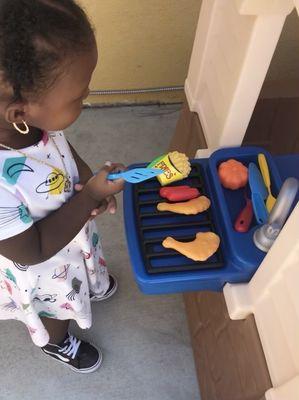 Outdoor play on the grill