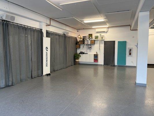 Interior of our Dance Studio on NE Blakeley St. at U-Village. We have sprung dance floors!