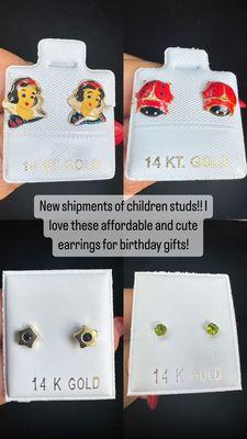 14k gold children's studs