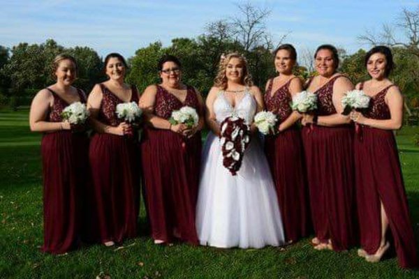 Bride, bridesmaids