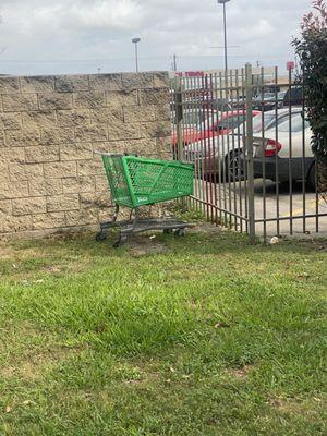 Carts just being pushed to the side after using them