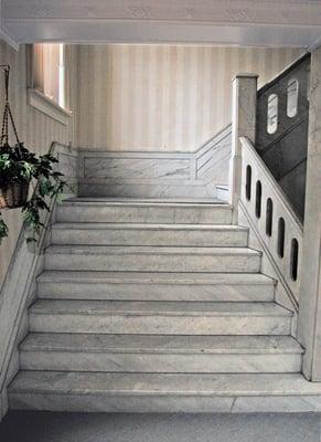 Stairwell of Clinton Arms Apartments in Hackensack, NJ