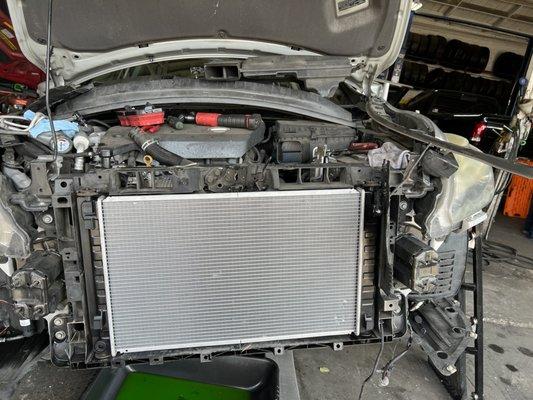 New radiator unit on a Nissan Altima