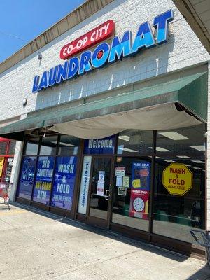 Storefront of CO-OP City Laundromat