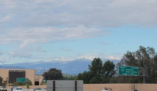 Snow in the local mountains happens occasionally.