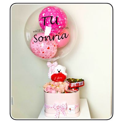 This is very complete, flowers, strawberries, chocolates, teddy, customized balloon... you choose the occasion