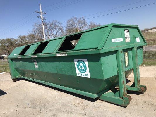 Recycling bin for glass