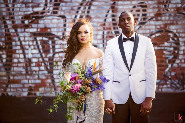 White shawl lapel tuxedo.