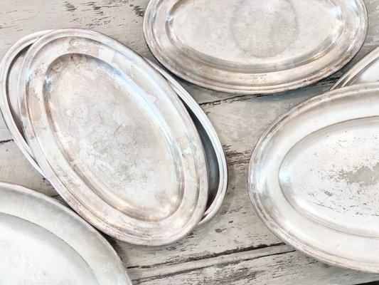 Antique Silver-Plated Hotel Platters