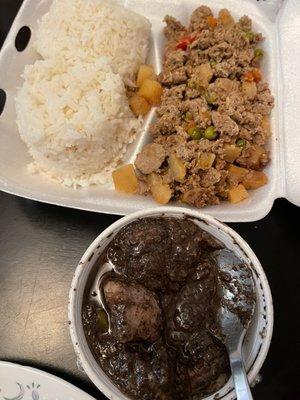 Ordered a Combo # 2 (2 entree plate) Got dinuguan and giniling