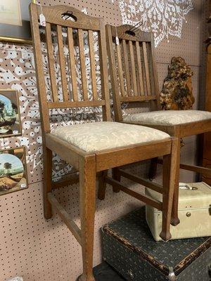 Two chairs refinished by Alicia's.