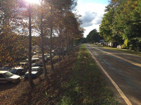 Cars on both sides of the road