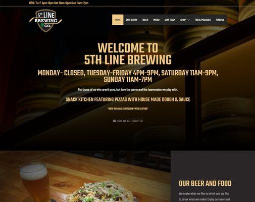 Website Design - 5th Line Brew