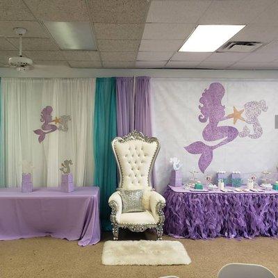 Mermaid themed baby shower