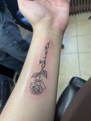 Rose flower with name as stem - 100$