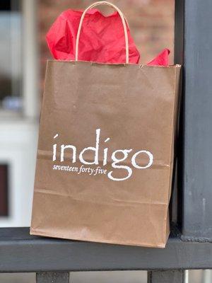 What's in the bag? Only my favorite Carner Barcelona fragrance, carried exclusively at Indigo 1745.