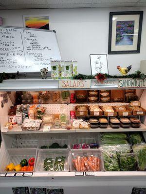 House made sandwiches, burritos, salads, entrees. Vegan and Gluten free options. Fresh produce, always local when available.