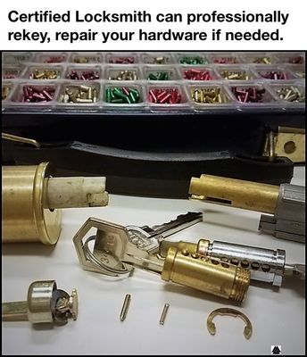 Can professionally rekey and or repair most locking hardware.