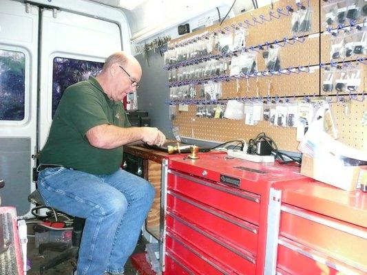 Joe the Locksmith Rekeying a Lock