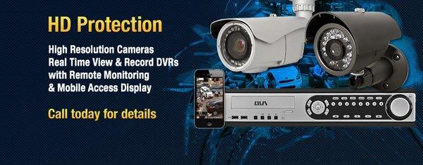 We offer a wide selection of security cameras and equipment for home and business needs