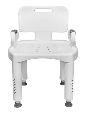 Bath Bench McKesson Removable Arms Plastic Frame Removable Backrest 21-1/4 Inch Seat Width 350 lbs. Weight Capacity